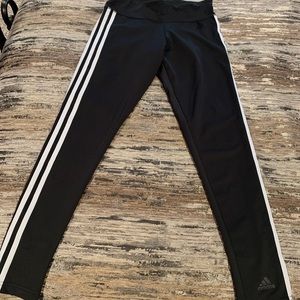 Small black adidas sweats S sweatpants, log it reflecting stripes